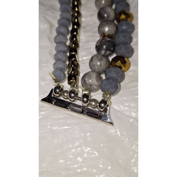 Apple Watch Gemstone Band Layered Agate Stretchy Elegant Boho Bracelet - Picture 4 of 7